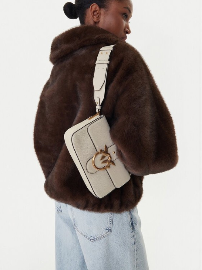 PINKO Torebka Love One Mini Slouchy Fl Al 25-26 104340 A2OX Écru
