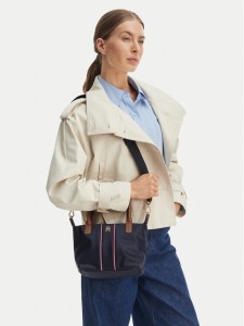 Tommy Hilfiger Torebka Popette Mini Tote Corp AW0AW17707 Granatowy