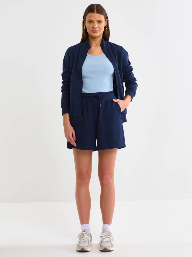 Koszulka damska na ramiączkach prążkowana błękitna Aurela 400