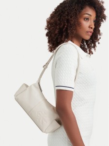 Calvin Klein Torebka Pockets Monologo Crossbody LV04F3687G Kremowy