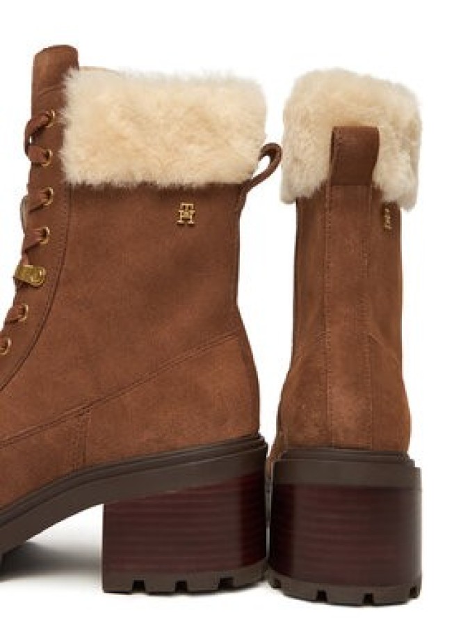 Tommy Hilfiger Trzewiki Th Shearling Lace Up Boot FW0FW08999 Brązowy