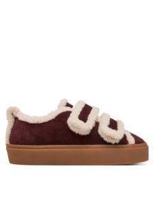 Inuikii Sneakersy Shearling Low Velcro 1001.001.0231.518 Bordowy