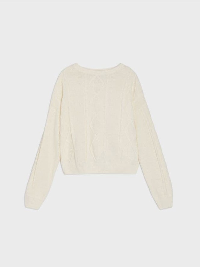 Strukturalny sweter - kremowy