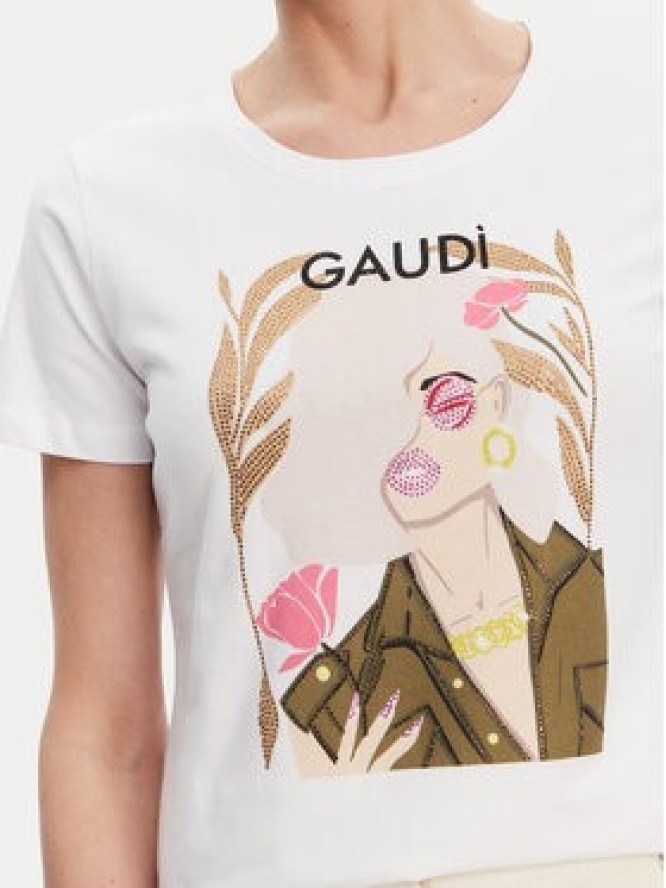 Gaudi T-Shirt 511BD64035 Biały Regular Fit