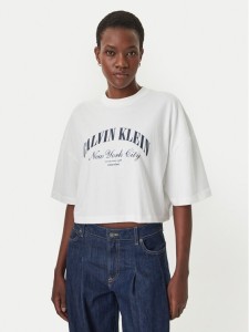 Calvin Klein Jeans T-Shirt LV047F813G Biały Boxy Fit