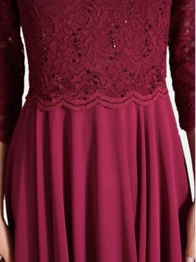 Swing Sukienka koktajlowa 5AI08900 Bordowy Regular Fit
