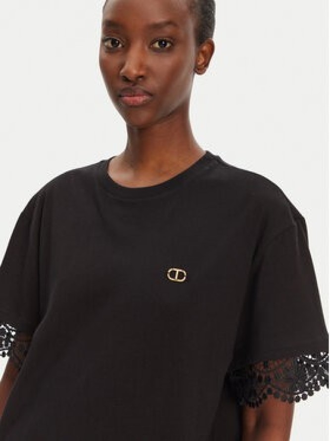 TWINSET T-Shirt 251TT2410 Czarny Relaxed Fit