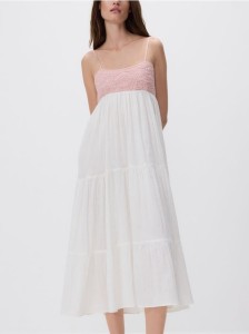 Sukienka z haftowaną górą - wielobarwny