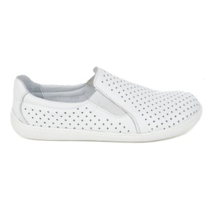 Białe buty wsuwane Barefoot Skórzane damskie Pollonus 5-1308-025