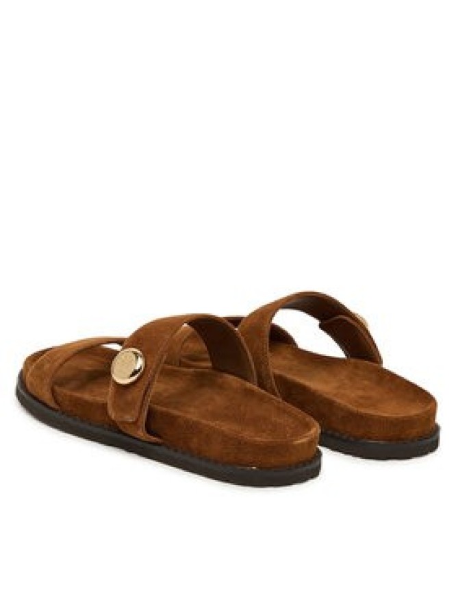 Tory Burch Klapki Romy Sport 183266 Brązowy