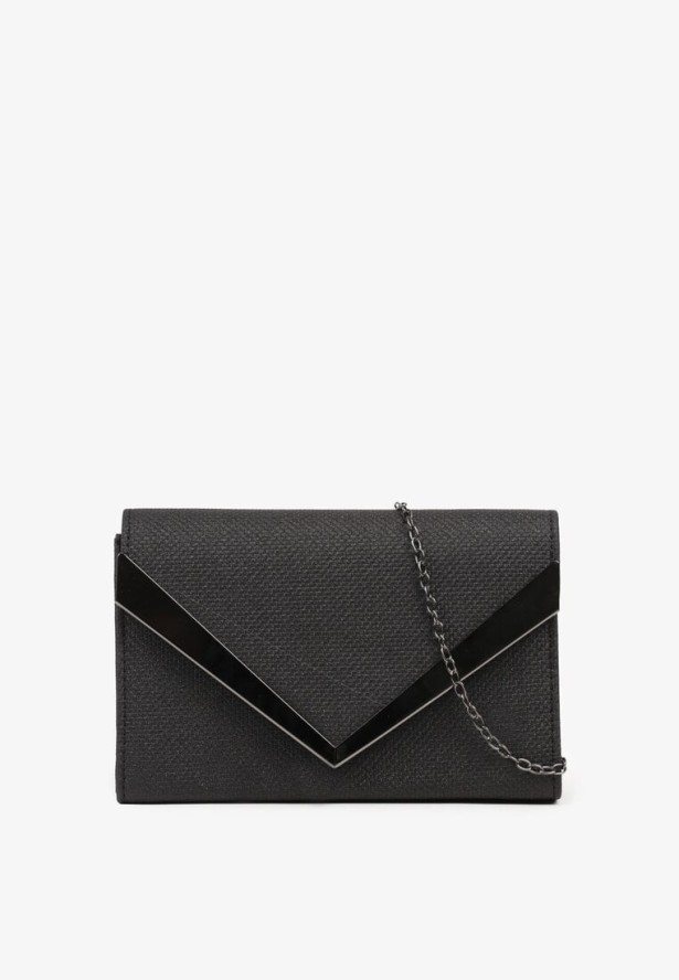 Czarna Torebka Kopertówka z Dodatkowym Łańcuszkiem Milenna