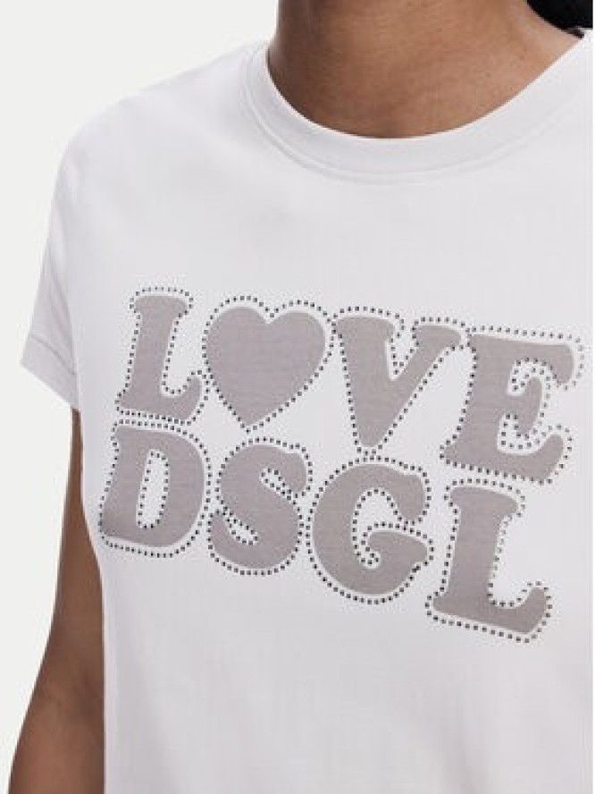 Desigual T-Shirt Love Dsgl 25SWTK10 Szary Regular Fit