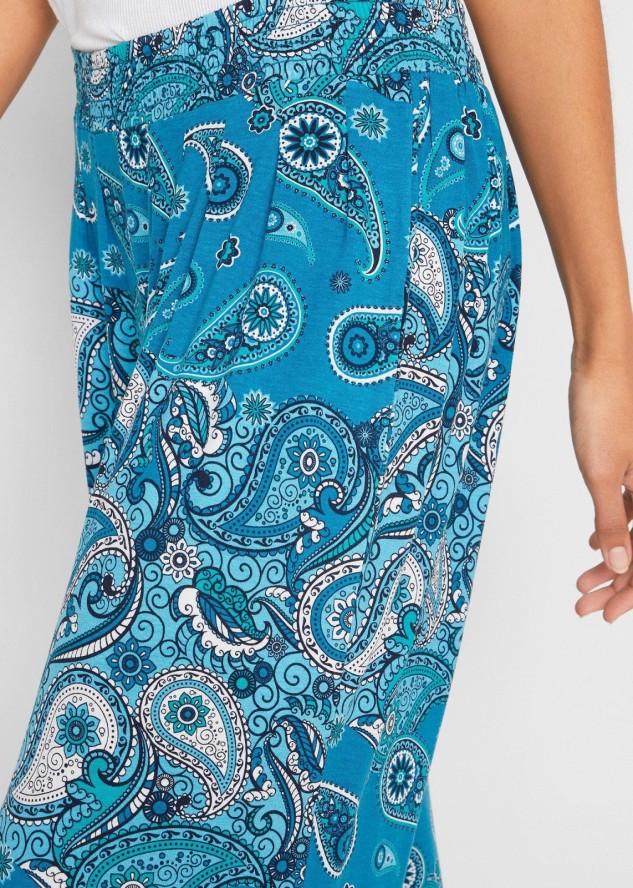 Dżersejowe spodnie haremki z lejącej mieszanki wiskozy