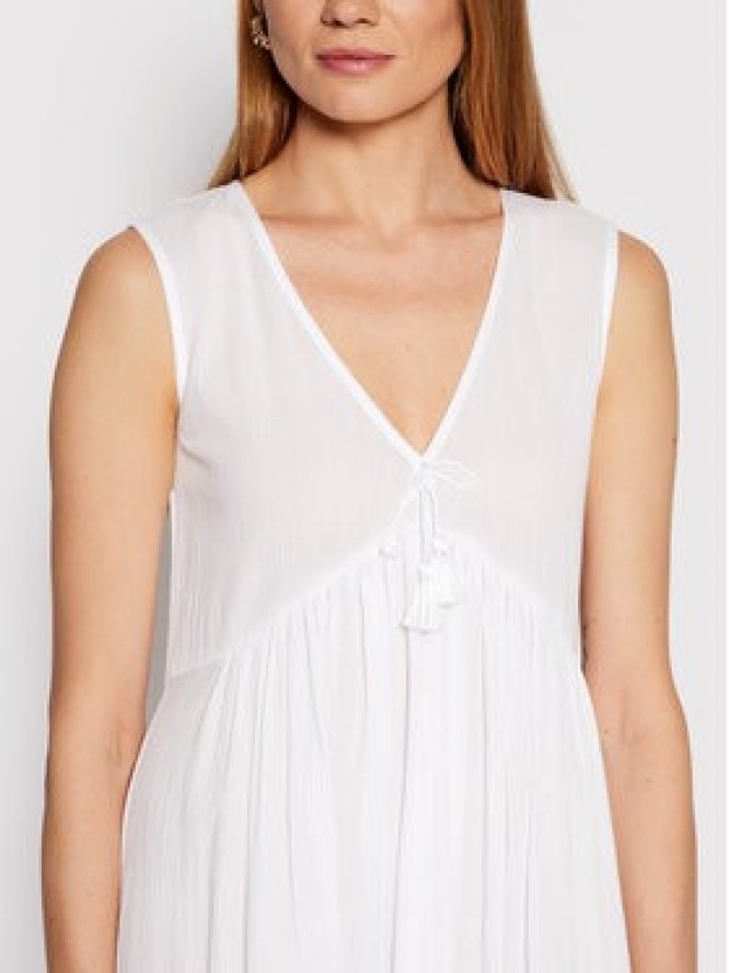 Max Mara Beachwear Sukienka letnia Volante 32210128 Biały Regular Fit