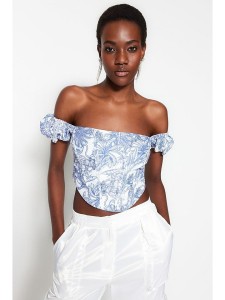 trendyol Bluzka w kolorze błękitno-białym rozmiar: 34