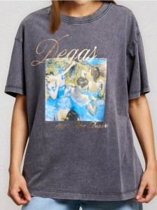 Bawełniana koszulka z nadrukiem - szary