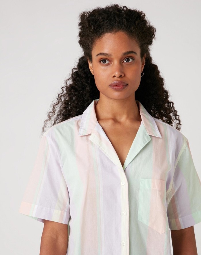 KOSZULA DAMSKA WRANGLER CUBAN SHIRT PASTEL VIOLET W5R36SP26 112130307