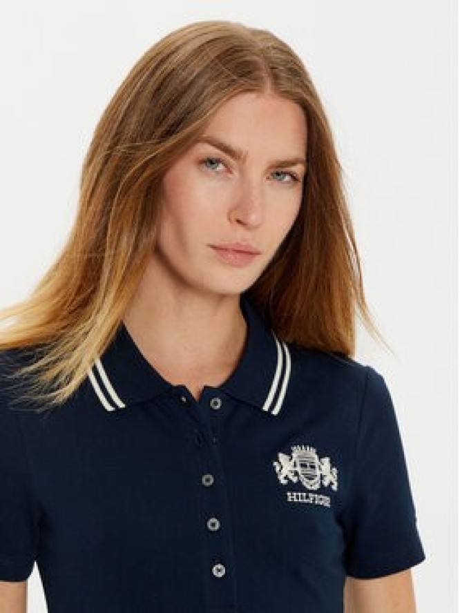 Tommy Hilfiger Sukienka codzienna Varsity WW0WW43841 Granatowy Slim Fit