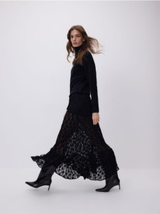 Strukturalna spódnica - czarny