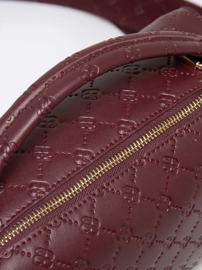 Torebka damska z ozdobnym tłoczeniem bordowa Lisetta 604