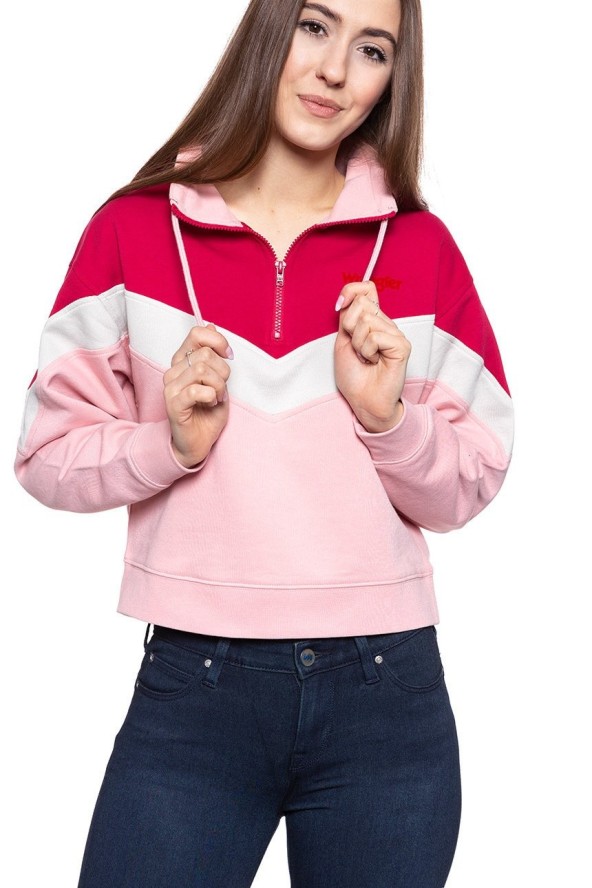 BLUZA WRANGLER CUT N SEW SWEAT BRIDAL ROSE W6N7HYP01 112130799