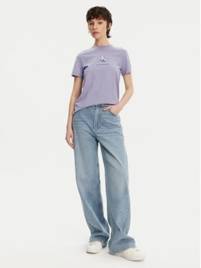 Calvin Klein Jeans T-Shirt Shadow Graphic J20J225545 Fioletowy Regular Fit