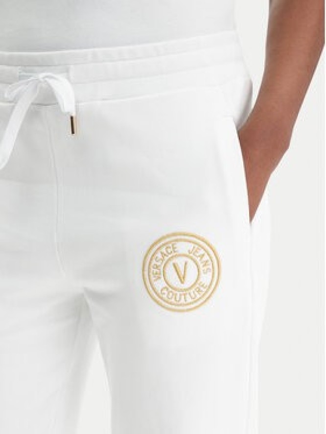 Versace Jeans Couture Spodnie dresowe 80HAAT02 CF01T Biały Regular Fit