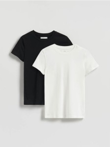 Bawełniany t-shirt 2 pack - złamana biel