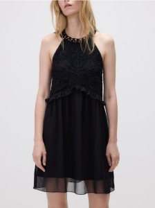 Sukienka mini ze zdobieniem - czarny