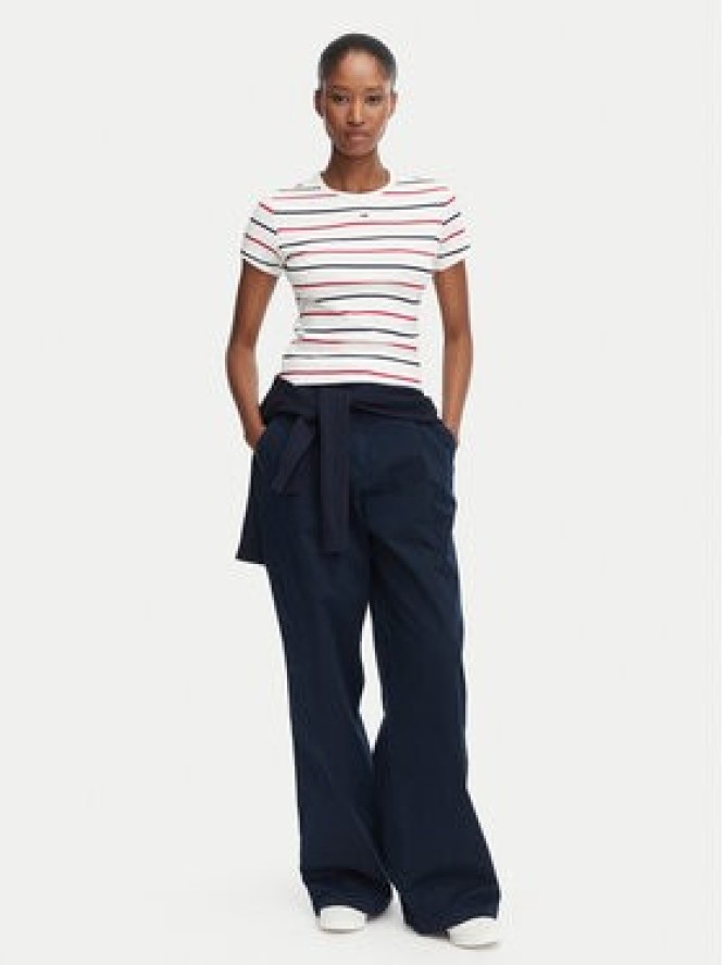 Tommy Jeans T-Shirt Essential DW0DW17383 Biały Slim Fit