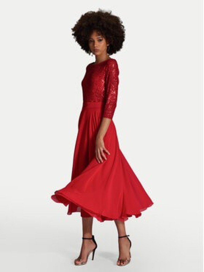 Swing Sukienka koktajlowa 5AH21600 Czerwony Regular Fit