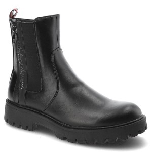 Czarne Botki Tommy Hilfiger Modne Buty Damskie