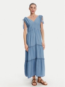 Pepe Jeans Sukienka codzienna Effie PL953664 Niebieski Loose Fit