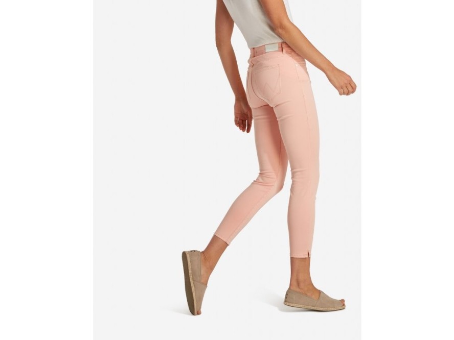 SPODNIE DAMSKIE WRANGLER SKINNY CROP PEACH W28MHL53X 112128461