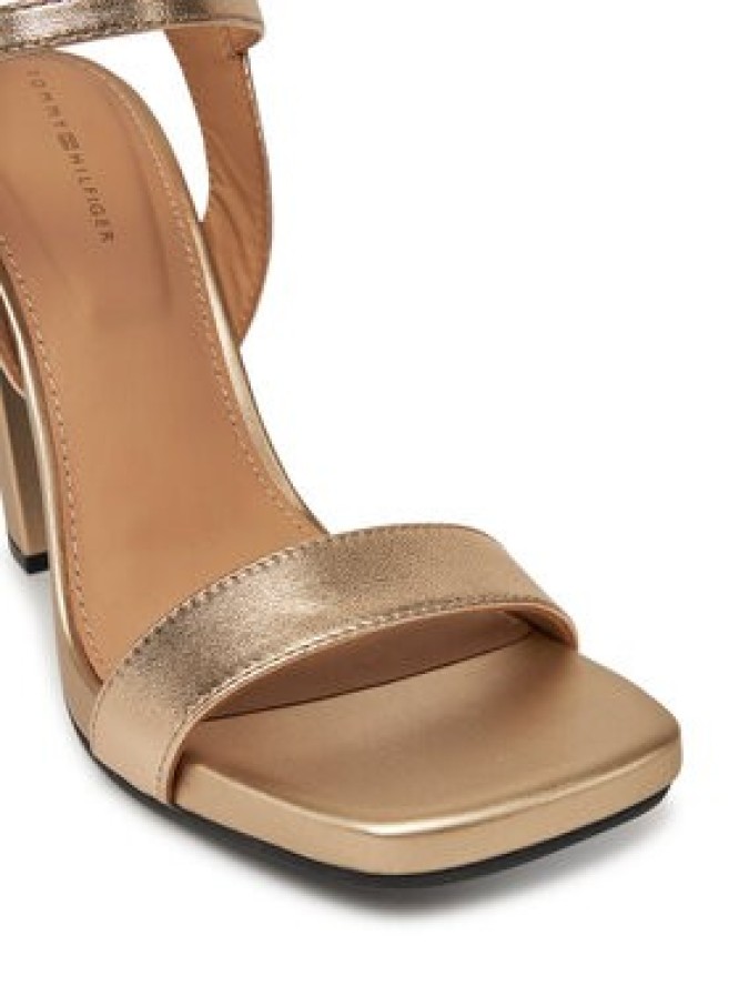 Tommy Hilfiger Sandały High Heel Golden Leather Sandal FW0FW08674 Złoty