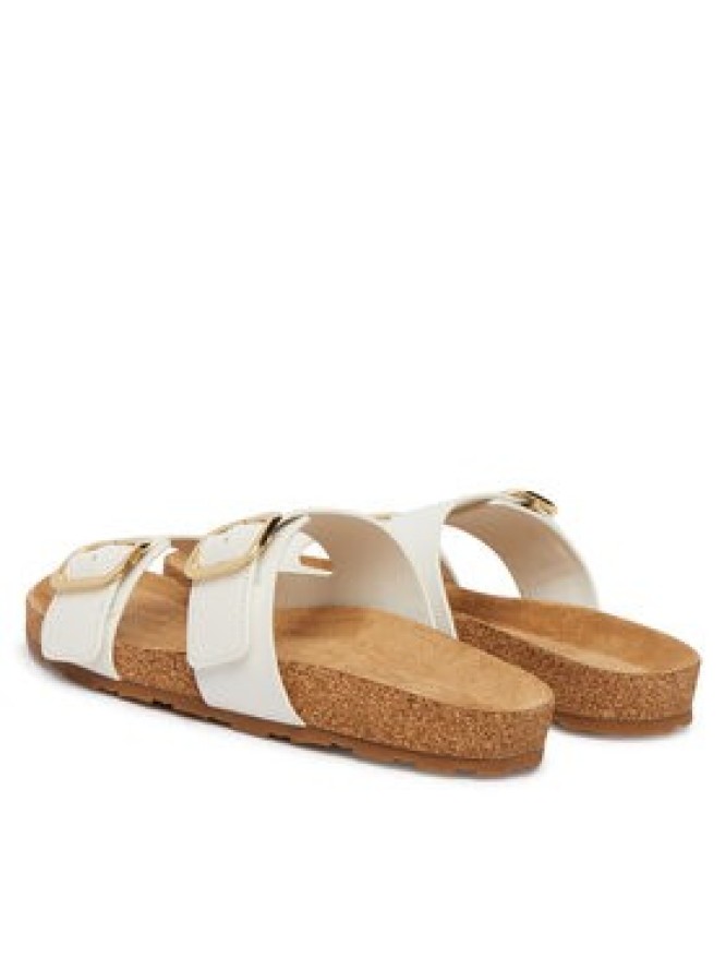 Tommy Hilfiger Klapki Double Strap Cork Sandals FW0FW09118 Biały