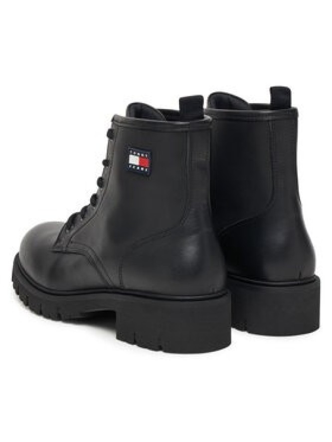 Tommy Jeans Trapery Tjw Lace Up Leather Boot EN0EN02824 Czarny
