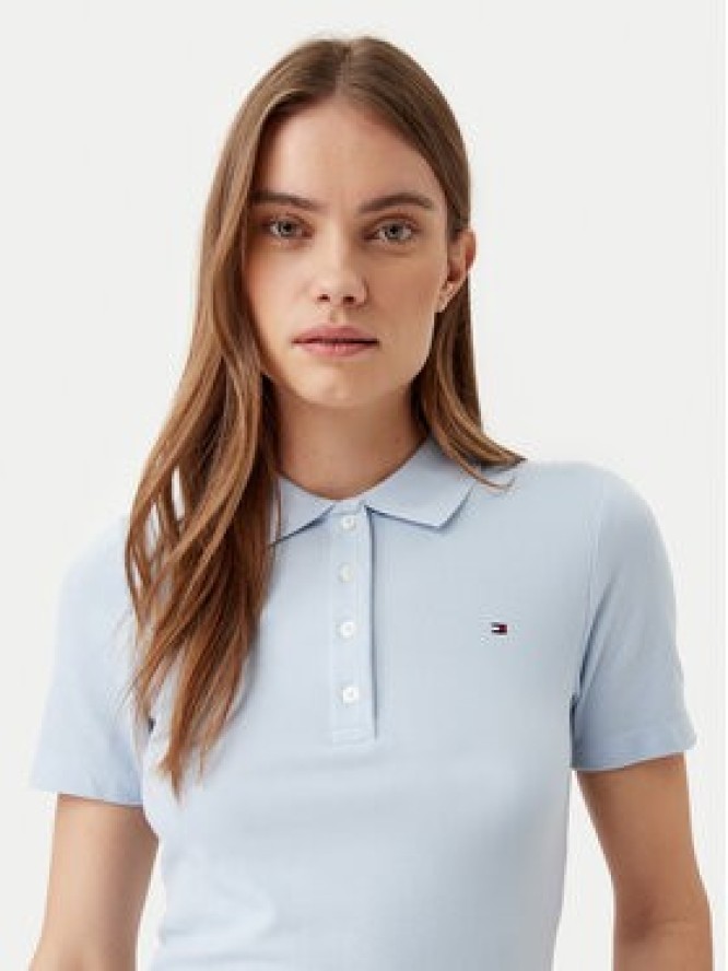 Tommy Hilfiger Polo 1985 WW0WW43225 Błękitny Slim Fit