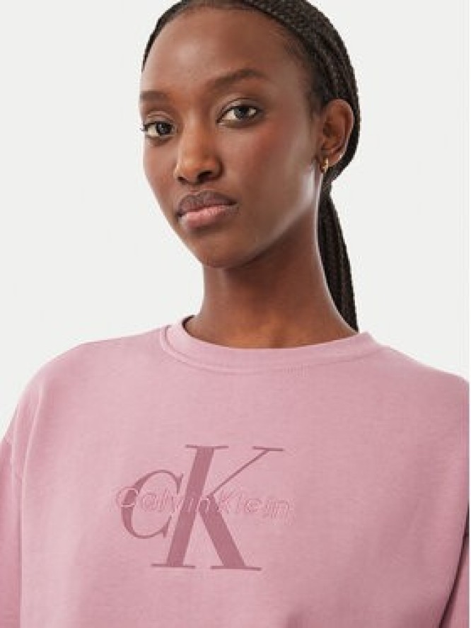 Calvin Klein Jeans Bluza Monologo LV047B234G Różowy ciemny Regular Fit