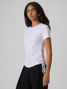4F T-shirt slim gładki damski - biały M