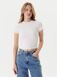 Tommy Jeans T-Shirt Script DW0DW20910 Écru Slim Fit