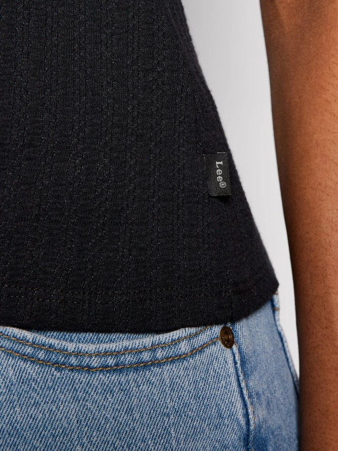 LEE RIBBED TANK DAMSKA BLUZKA NA RAMIĄCZKA BLACK L44QPJ0 112109957