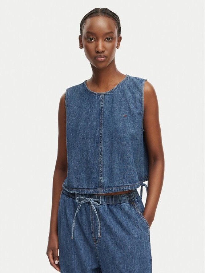 Tommy Jeans Top DW0DW22609 Niebieski Regular Fit