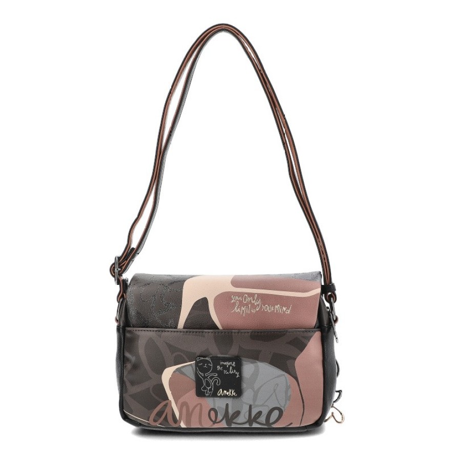 Stylowa Brązowa Torebka Damska Z Klapką Anekke