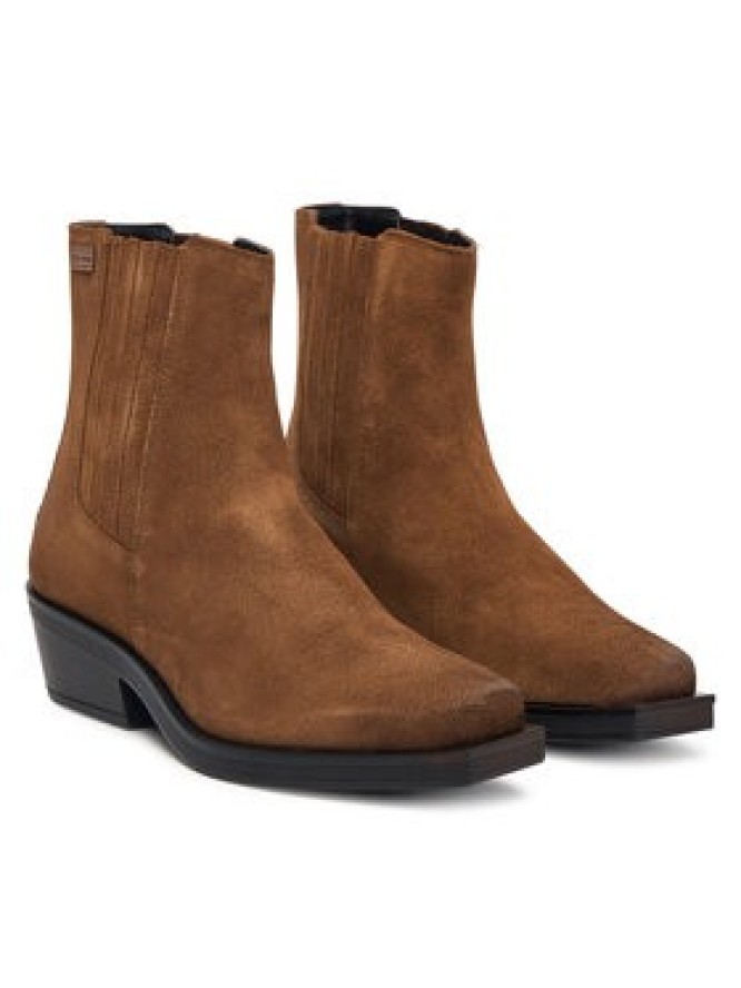 Tommy Jeans Botki Tjw Suede Cowboy Boots EN0EN03142 Brązowy