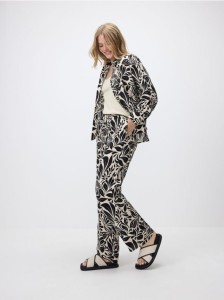 Wzorzyste spodnie z wiskozy - wielobarwny