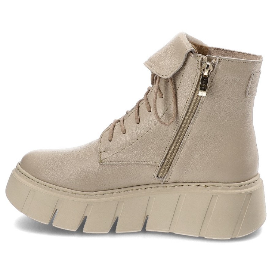 Beżowe Botki Armodo Modne Obuwie Damskie