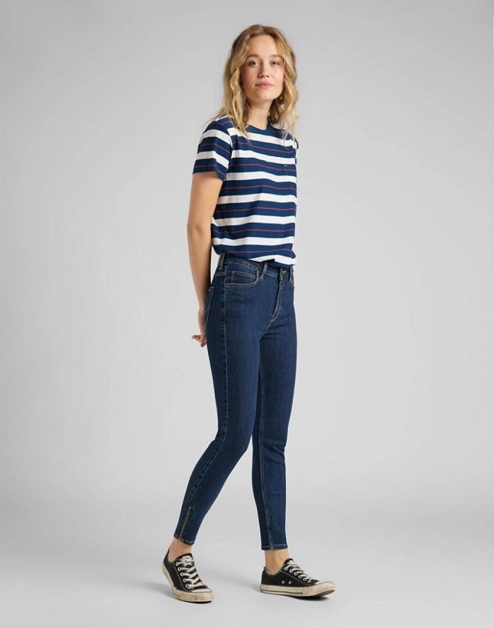 SPODNIE DAMSKIE LEE SCARLETT HIGH ZIP STONE TRAVIS L31BMOBJ 112107036