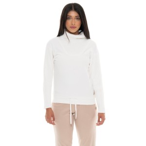 Leone 1947 Warm Touch Damen Rollkragen-Bluza zimowa ze Strickeinsätzen