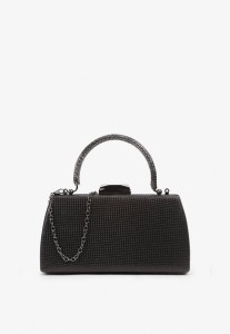 Czarna Torebka Kopertówka z Metalową Rączką i Łańcuszkiem Xilagia